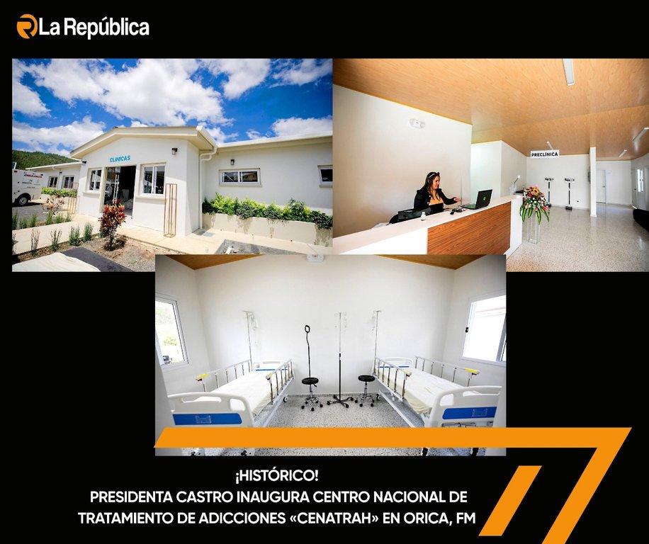 La presidenta Xiomara Castro inauguró en Orica, Francisco Morazán, el Centro Nacional de Tratamiento de Adicciones “Cenatrah”, el primero en - Cover Image
